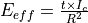 E_{eff} = \frac{t \times I_c}{R^2}