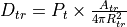 D_{tr} = P_{t} \times \frac{A_{tr}}{4{\pi}R_{tr}^{2}}